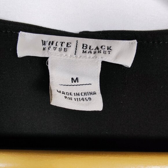 White House Black Market Women's Medium Ruffle V Neck Blouse - Picture 5 of 7